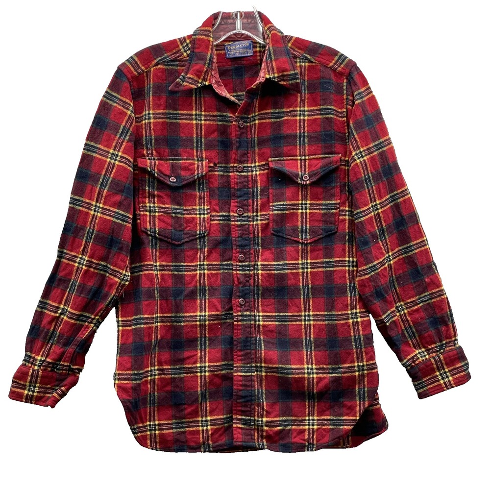 Pendleton Wool Flannel Shirt Men's 15.5/M Plaid Cabin Chamois Gorpcore Heritage